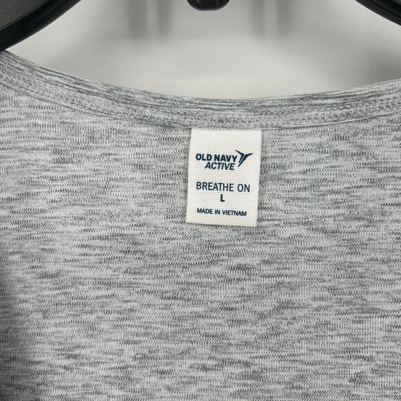 Old Navy Active Breath On Cross Front Jumpsuit Gray Athleisure Pockets Size L - Picture 10 of 11